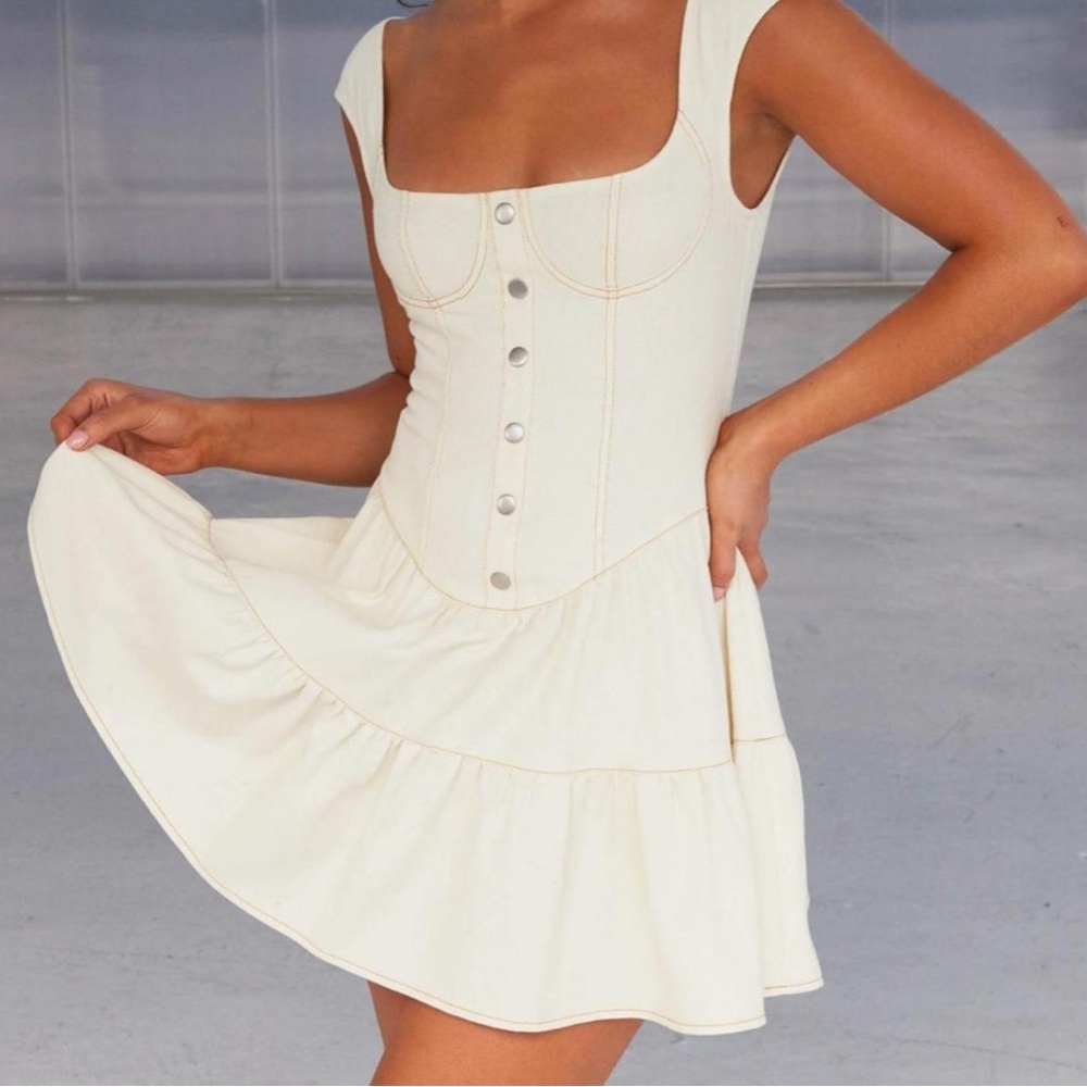 Peppermayo Cream Mini Dress